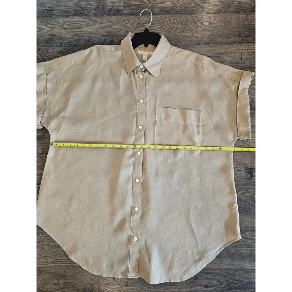 Banana Republic Linen Button Down Shirt XL Tall Short Sleeve Casual Men's‎ Fall